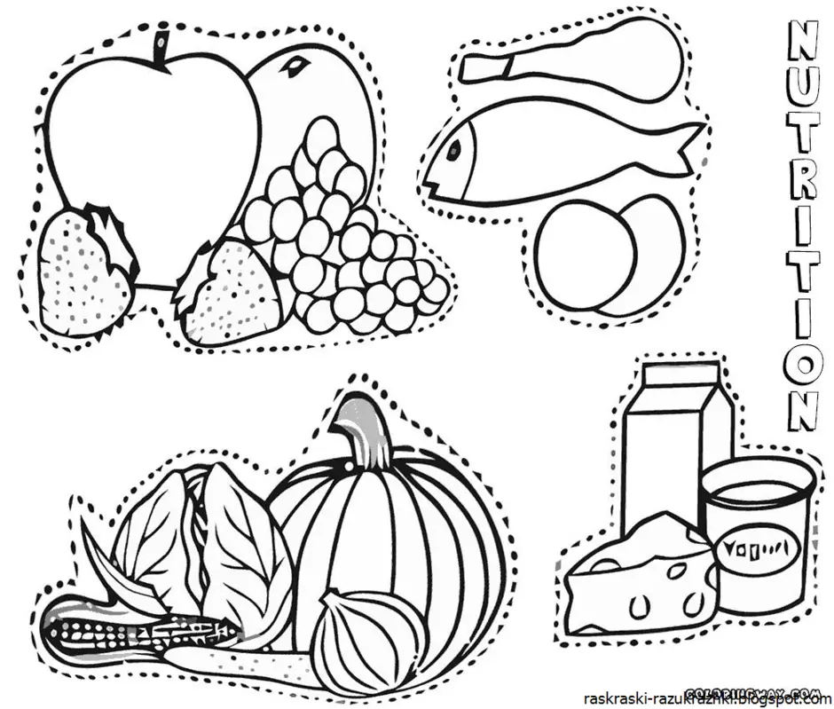 Овощи и фрукты картинки для распечатки и вырезания