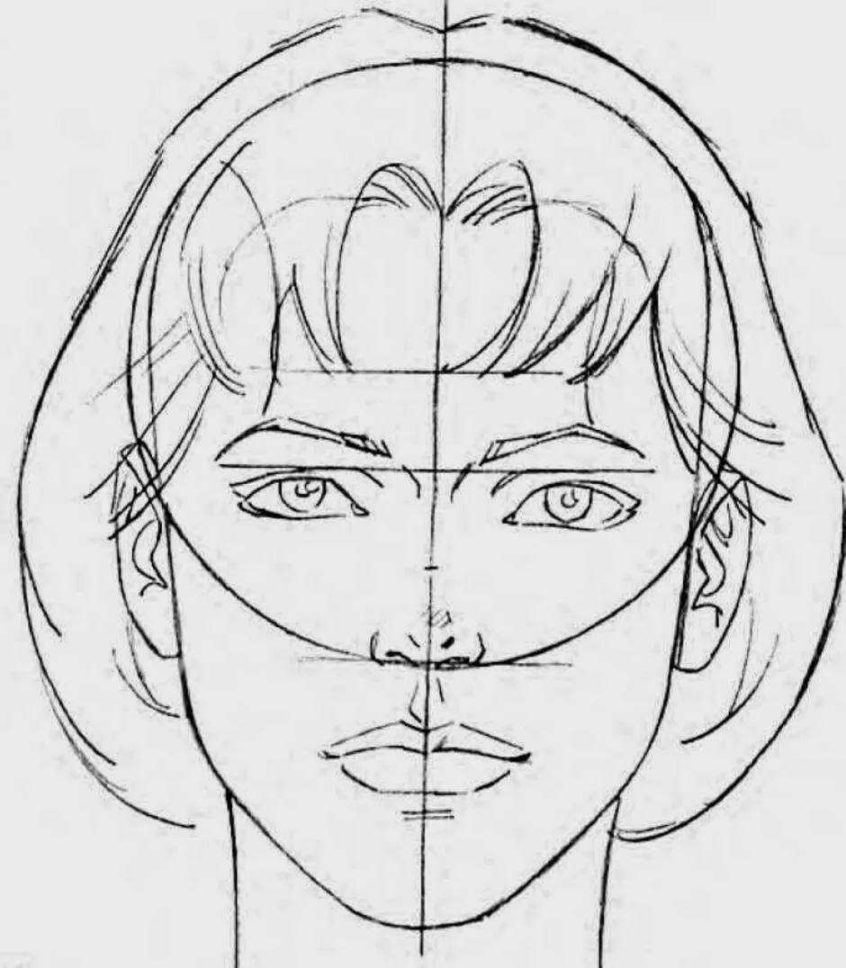 Лицо рисунок схема. Рисование лица человека. Лицо человека карандашом. Портрет анфас карандашом. Пропорции лица для рисования.