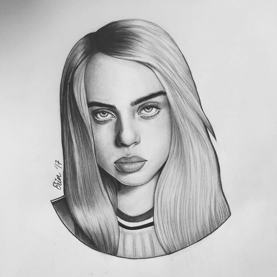 Billie eilish рисунок карандашом