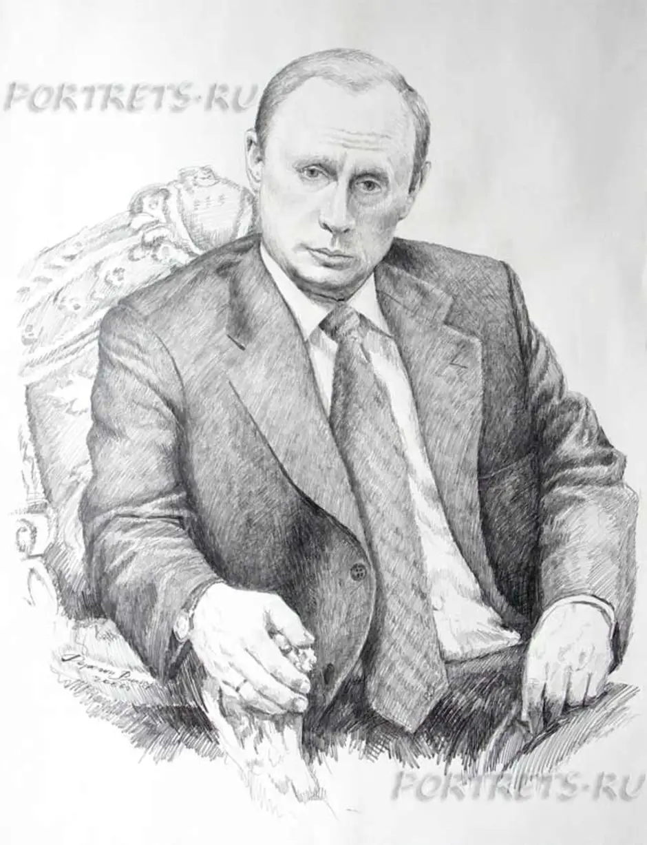 Путин рисовать карандашом