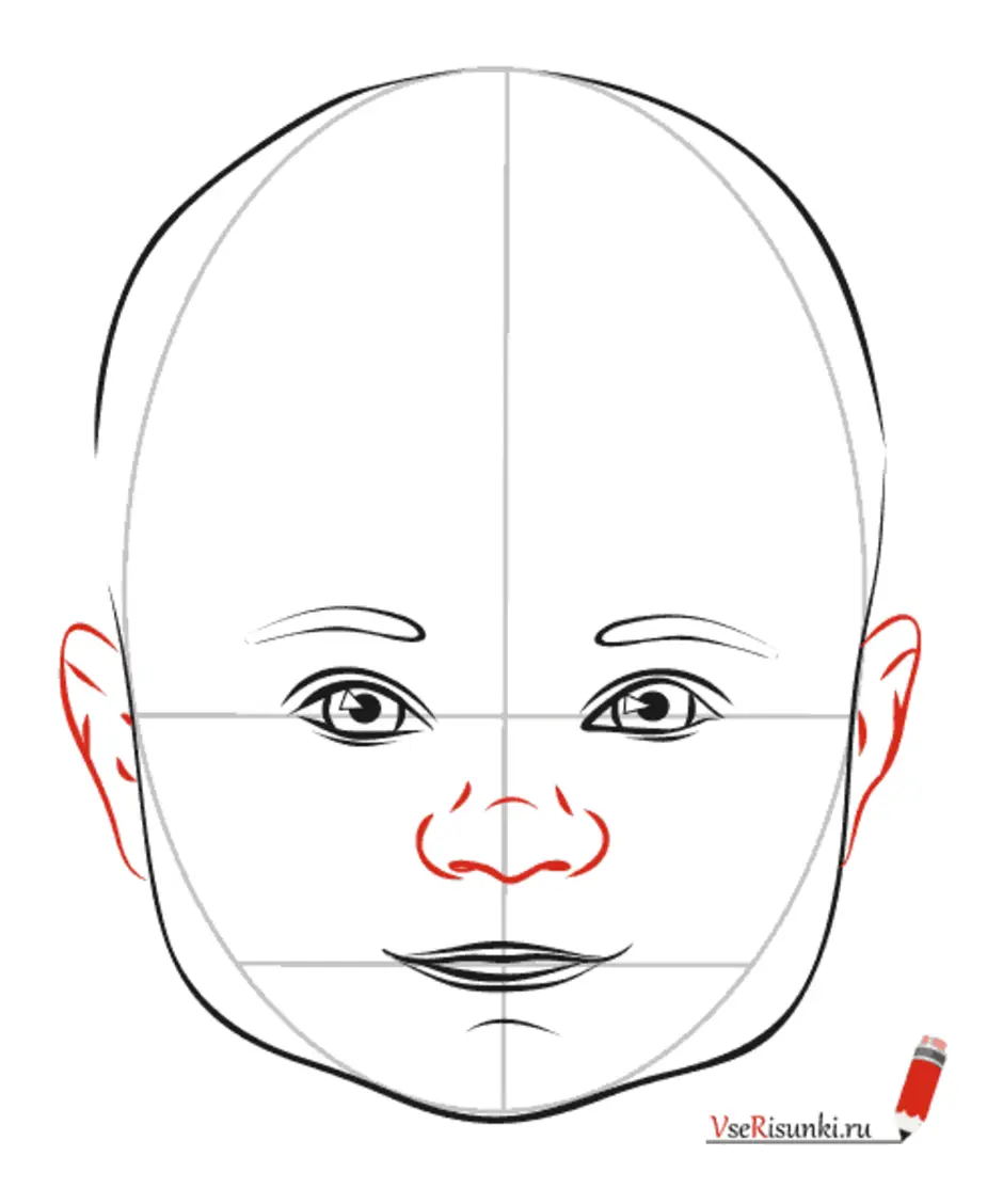 Рисунок ребенка карандашом для начинающих. Рисование лица для детей пошагово. Лицо ребенка карандашом. Детский портрет пошагово. Портрет ребенка карандашом для начинающих.