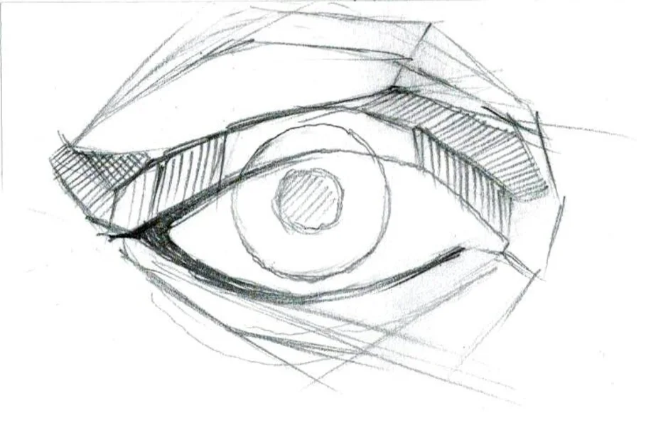 Рисунок глаза карандашом академический