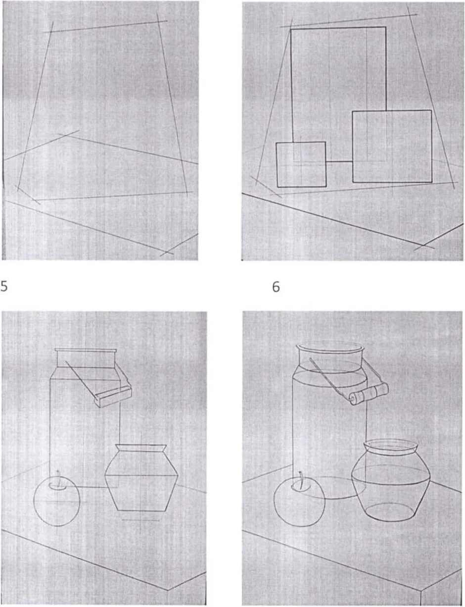 Последовательность выполнения рисунка. Построение натюрморта.