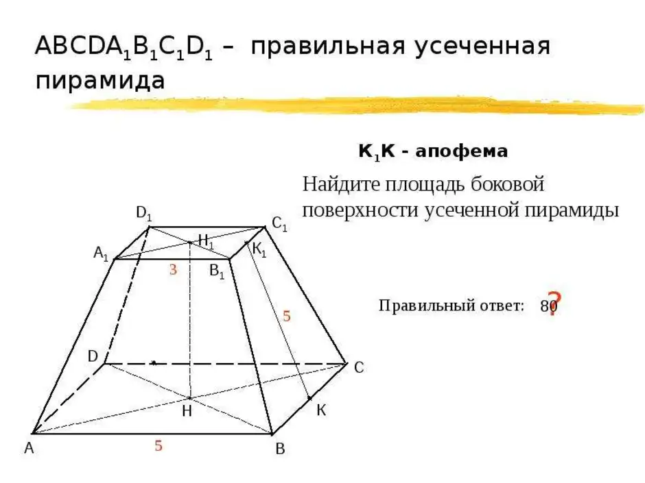 Рисунок правильной усеченной пирамиды