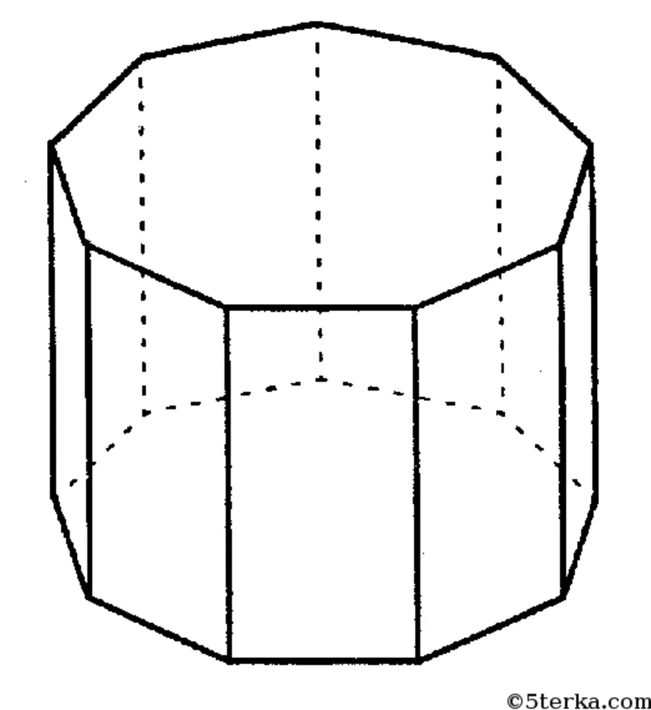Правильная призма рисунок. Правильная восьмиугольная Призма. Правильная семиугольная Призма. Правильная 8 угольная Призма. Правильная девятиугольная Призма.