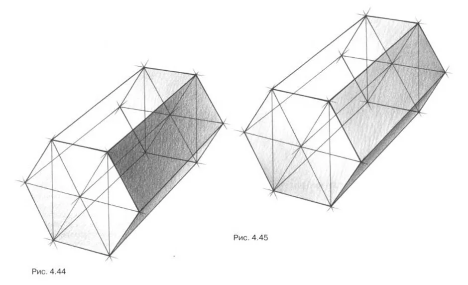 Как строить шестигранную призму в академическом рисунке