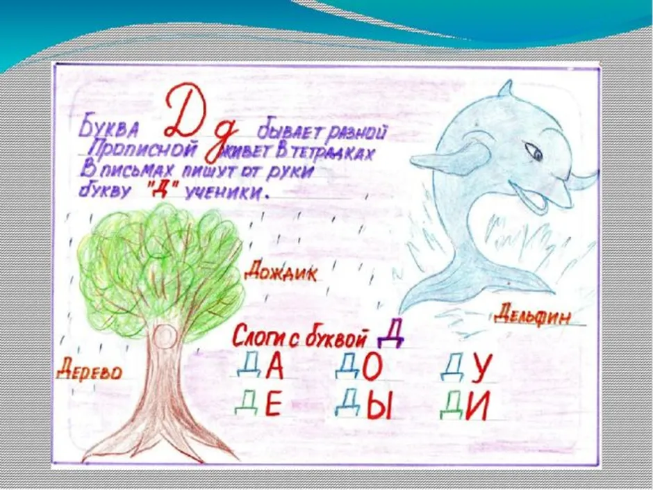 Проект моя любимая буква с 1 класс образец в картинках