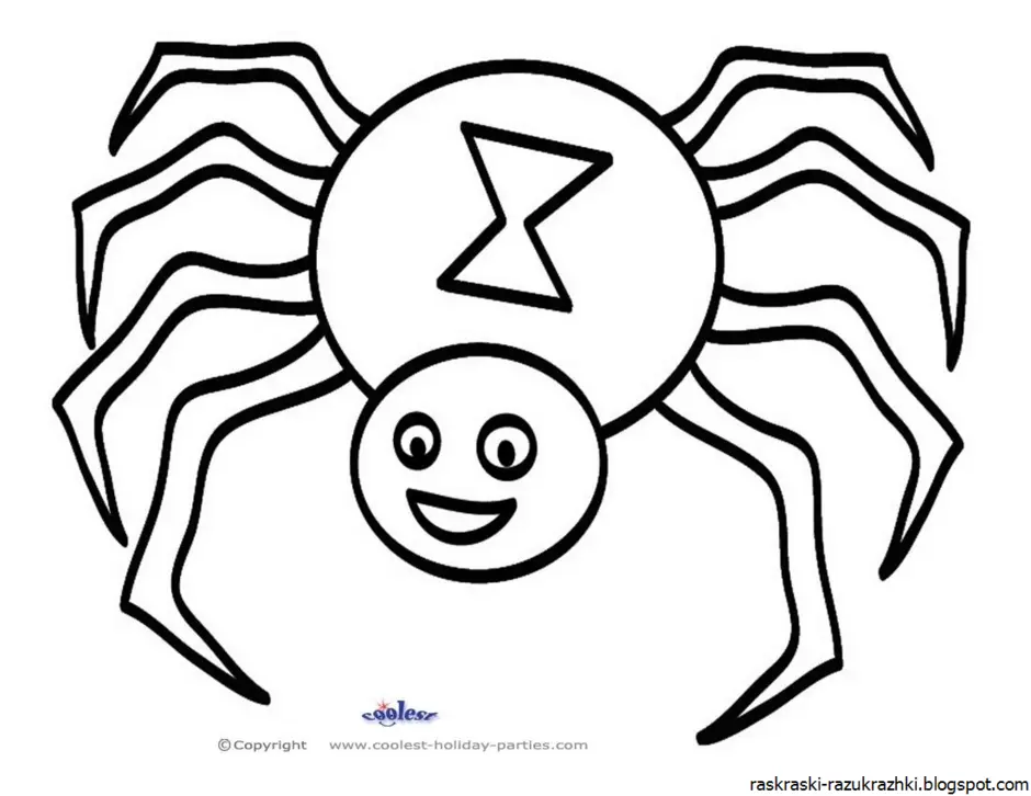 Раскраска для детей паук