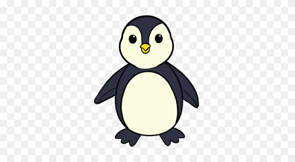 Пингвин карандашом для детей