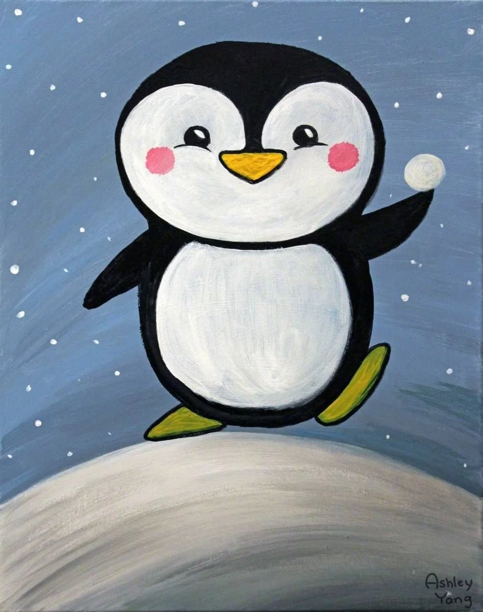 Пингвин детский рисунок