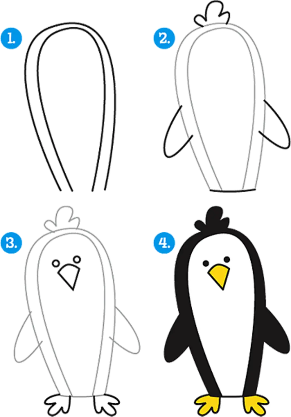 Пингвин рисовать легко