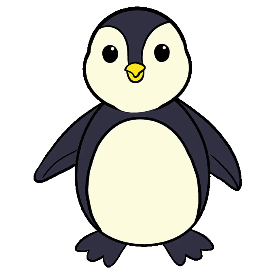Пингвин карандашом для детей