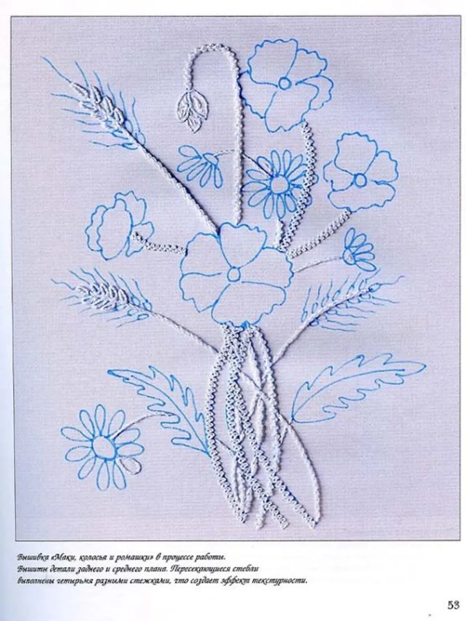 Вышивка гладью цветы схемы для начинающих простые