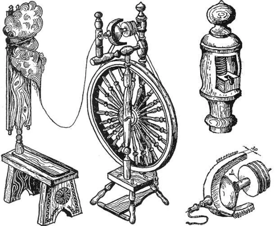 Рисунок веретена и прялки