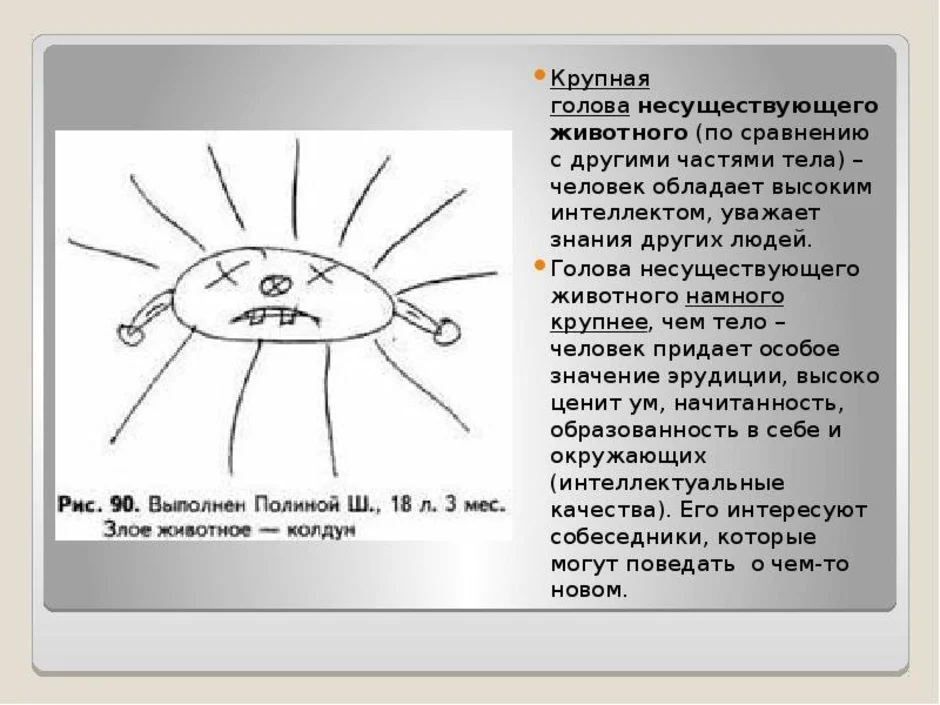 Нарисовать несуществующее животное тест по психологии пример правильного