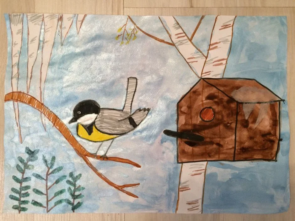 Листовка встречаем пернатых. Рисование зимующие птицы. Детские рисунки на тему птицы. Пттттицццы Мои пернатые друзья. Синица на кормушке рисование для детей.