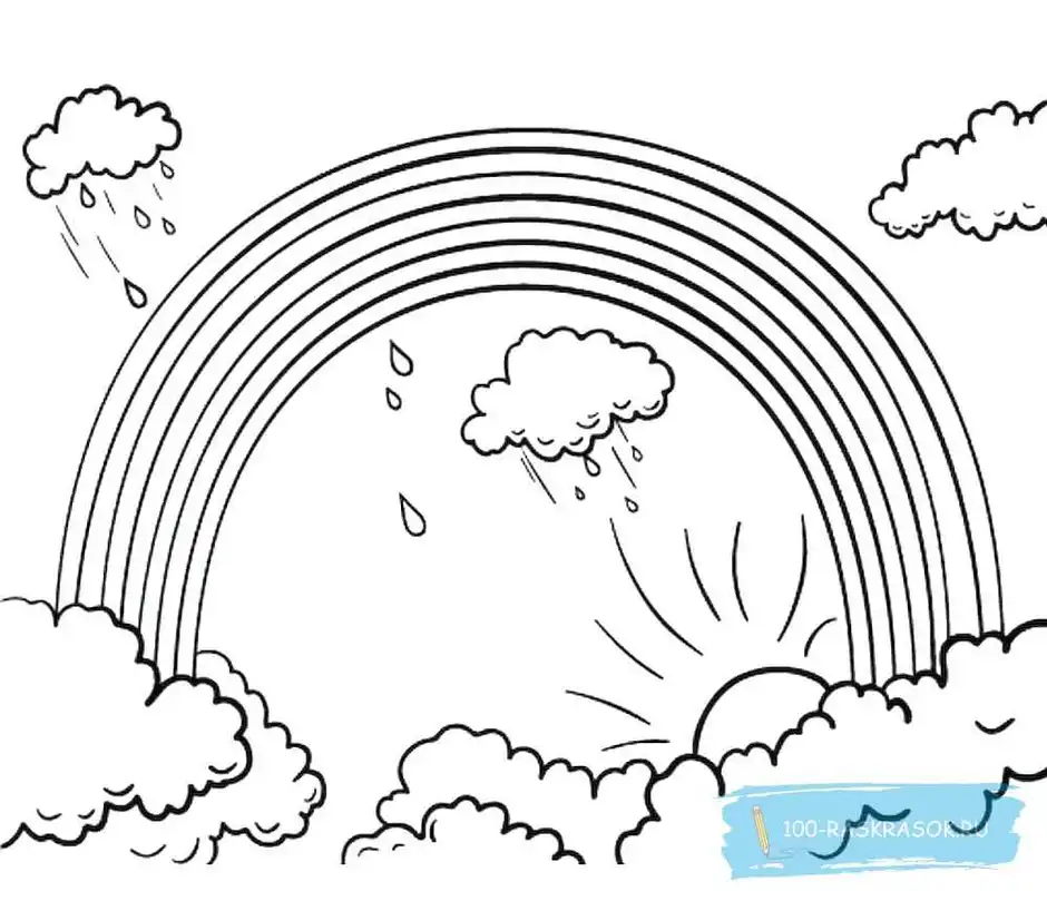 Радуга рисунок для детей карандашом
