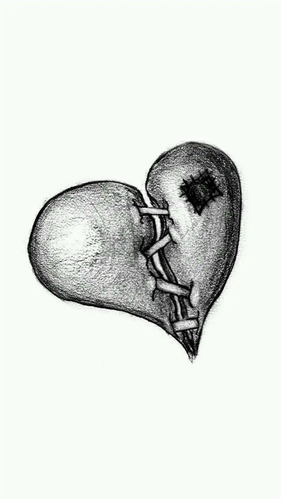 черно белые картинки разбитого сердца