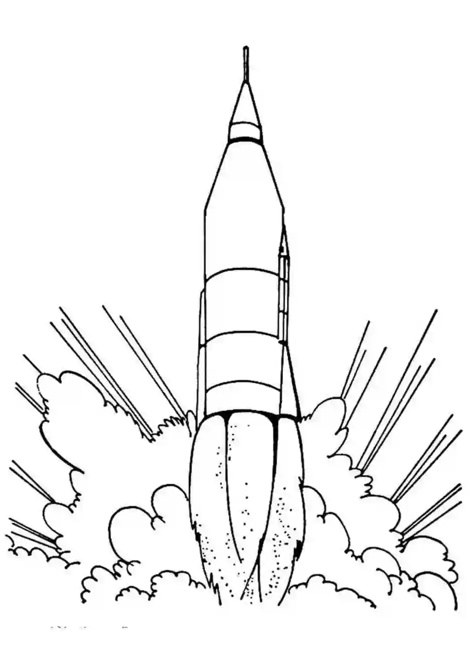 Рисунок ракеты для детей распечатать