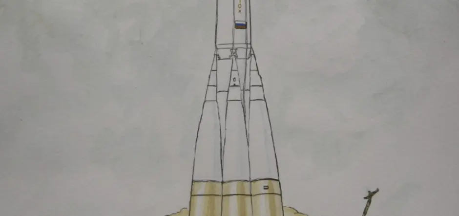 Рисунок ракета восток для детей