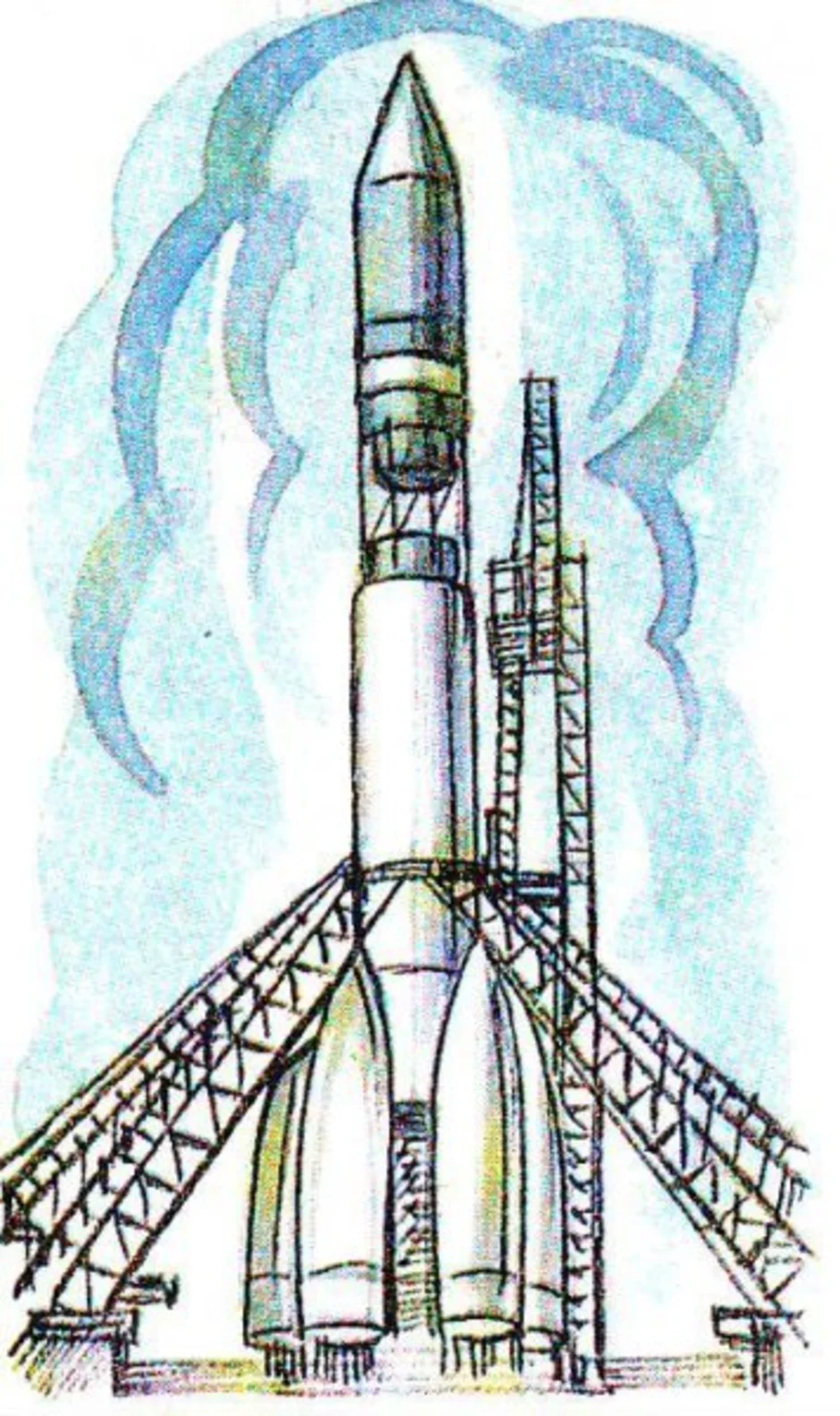 Рисунок ракета восток для детей
