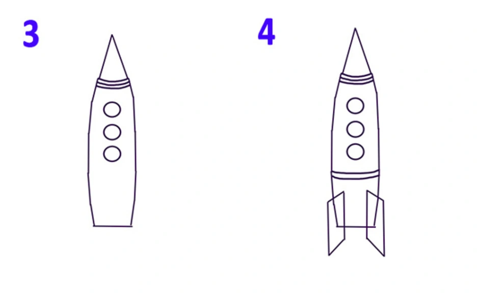 Рисуем ракету с детьми 5 6