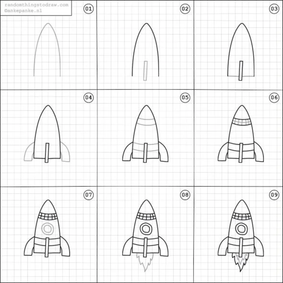 Рисуем ракету с детьми 5 6