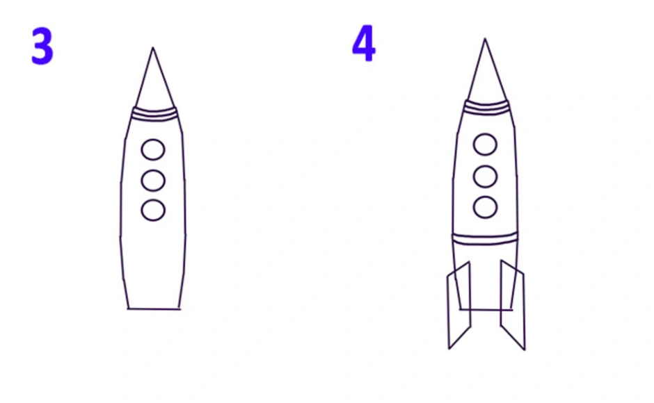 Рисуем ракету с детьми. Рисование ракета. Поэтапное рисование ракеты. Поэтапное рисование ракеты для дошкольников. Ракета рисование пошагово.