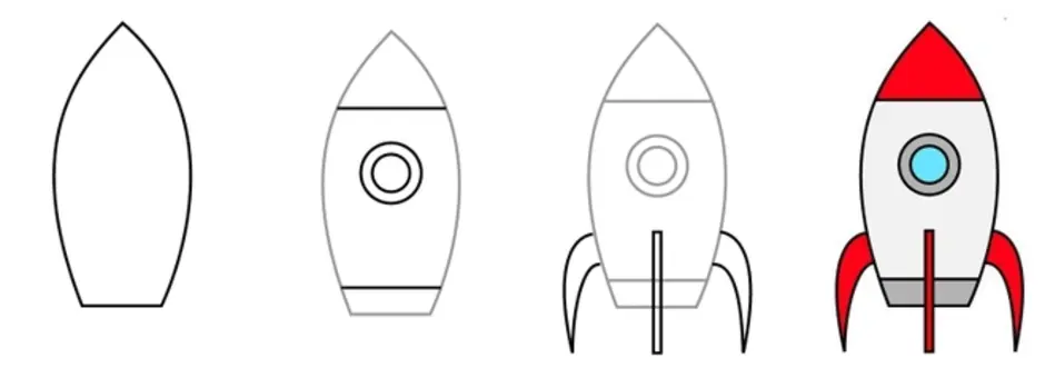 Рисуем ракету с детьми 5 6