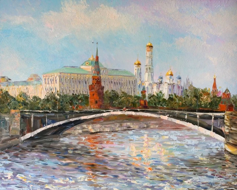 Рисунок на москве реке