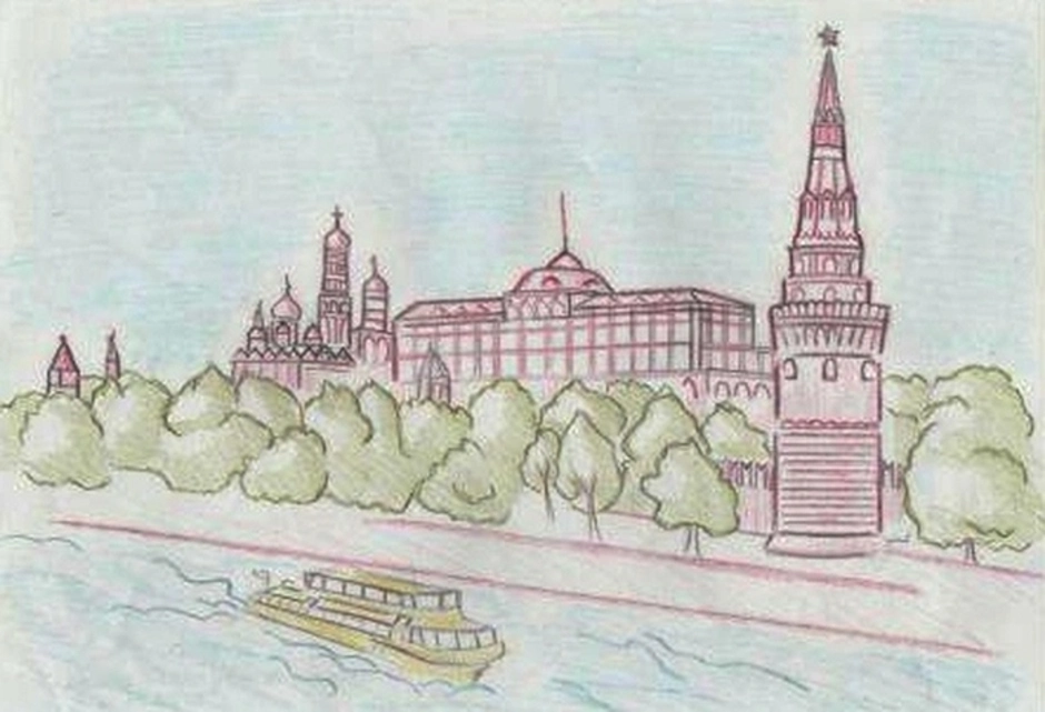 Рисунок на москве реке