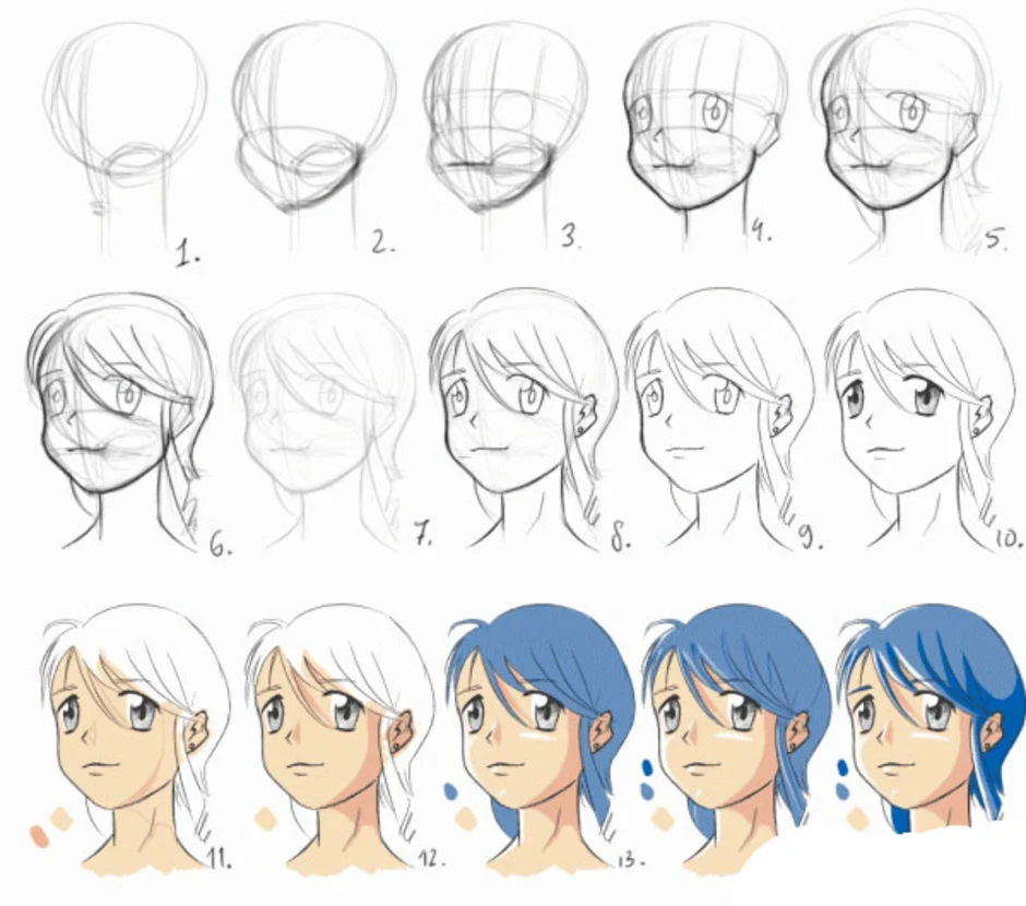 Как рисовать аниме поэтапно