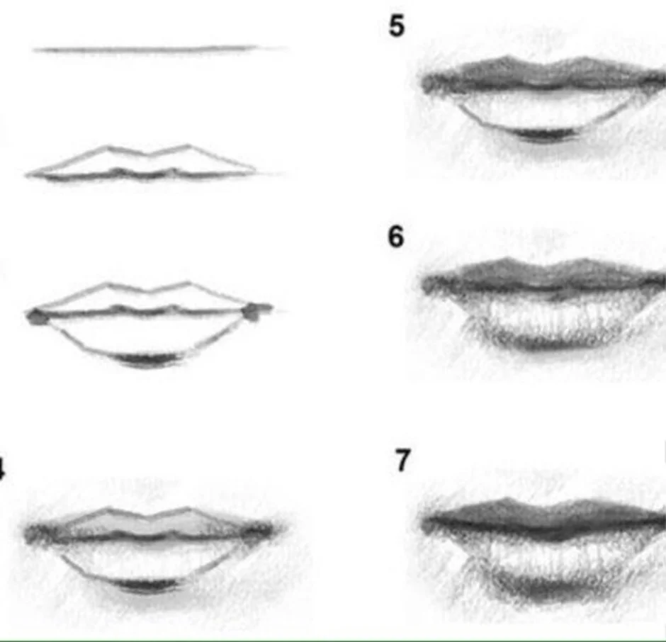 Как рисовать губы поэтапно легко