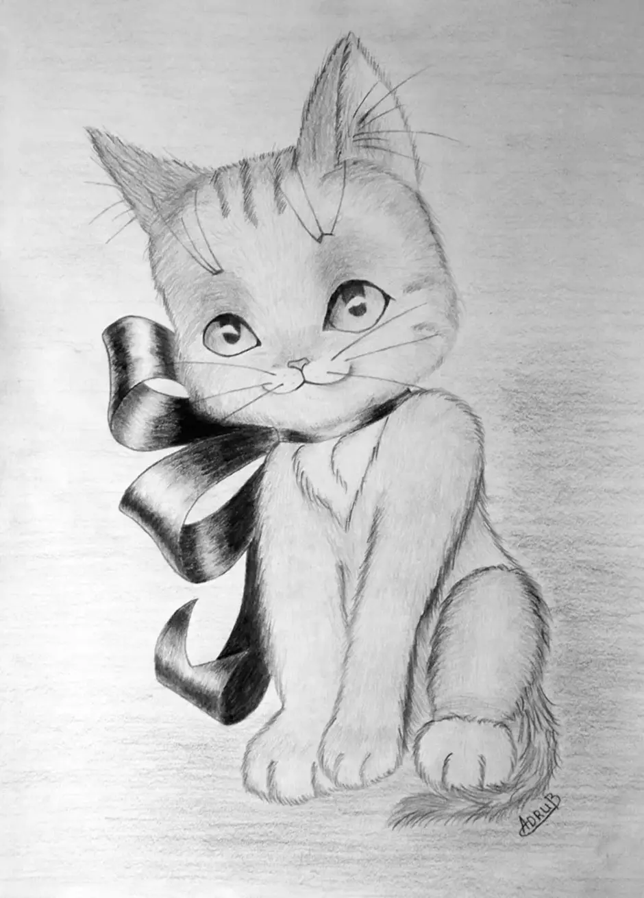 Покажите красивые рисунки рисовать. Рисунки котиков. Рисункилеккие и красивые. Котенок рисунок. Котенок карандашом.