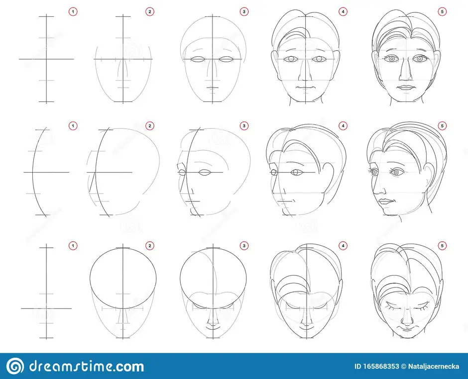 Как красиво нарисовать голову поэтапно