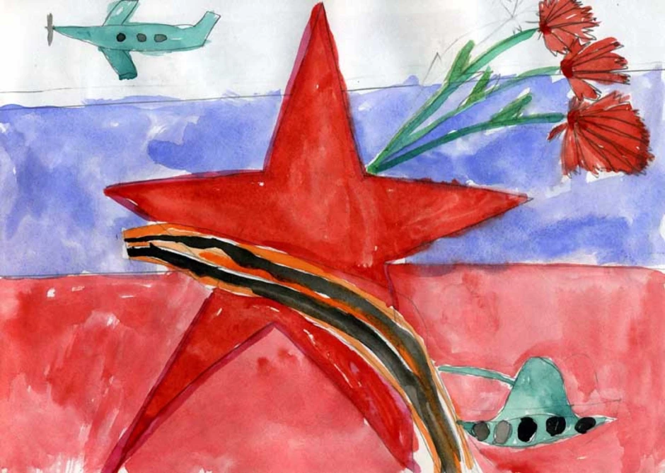 Рисунок на 9 мая 2 класс. Рисунки на военную тему. Детский рисунок на военную тему.