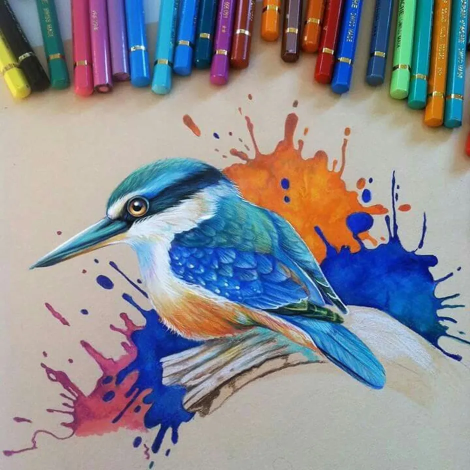 Интересные цветными карандашами. Kelly Lahar. Рисование акварельными карандашами. Живопись цветными карандашами. Акварель и цветные карандаши.