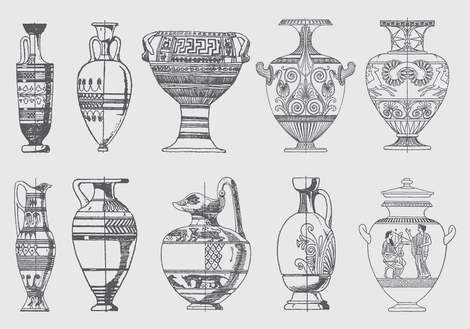 Орнамент вазы древней греции пелика