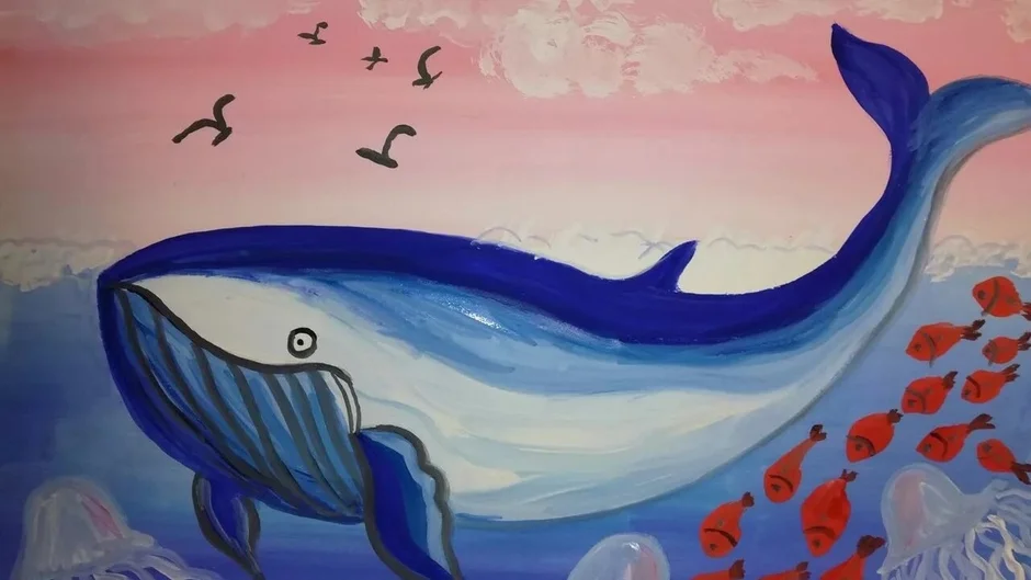 Рисунки гуашью для 11 лет кит