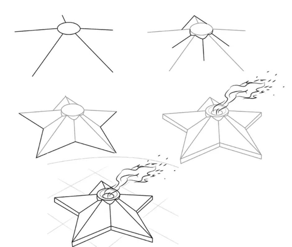 Как нарисовать вечный огонь ребенку 10 лет