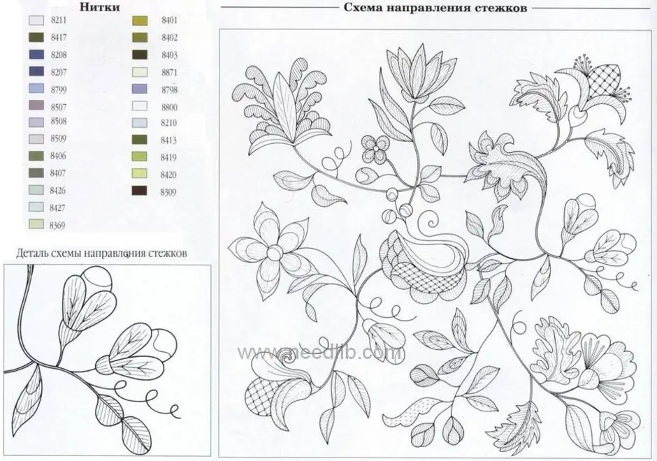 Красивые рисунки для вышивки гладью