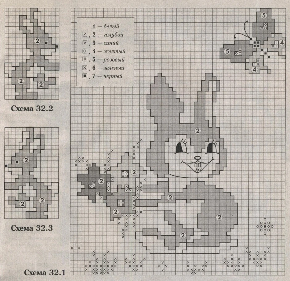 Заяц схема для вязания спицами