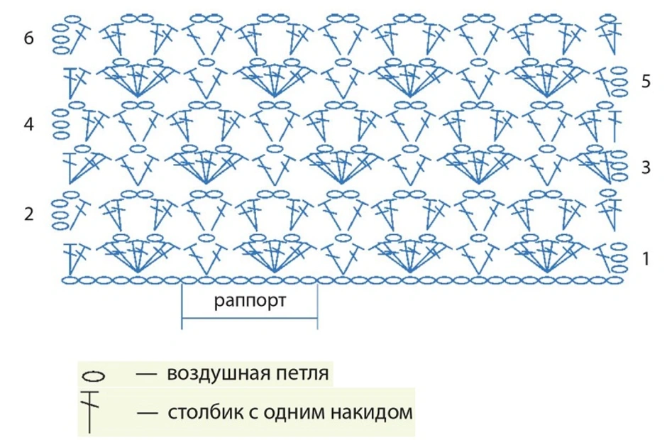 3д узор крючком схема