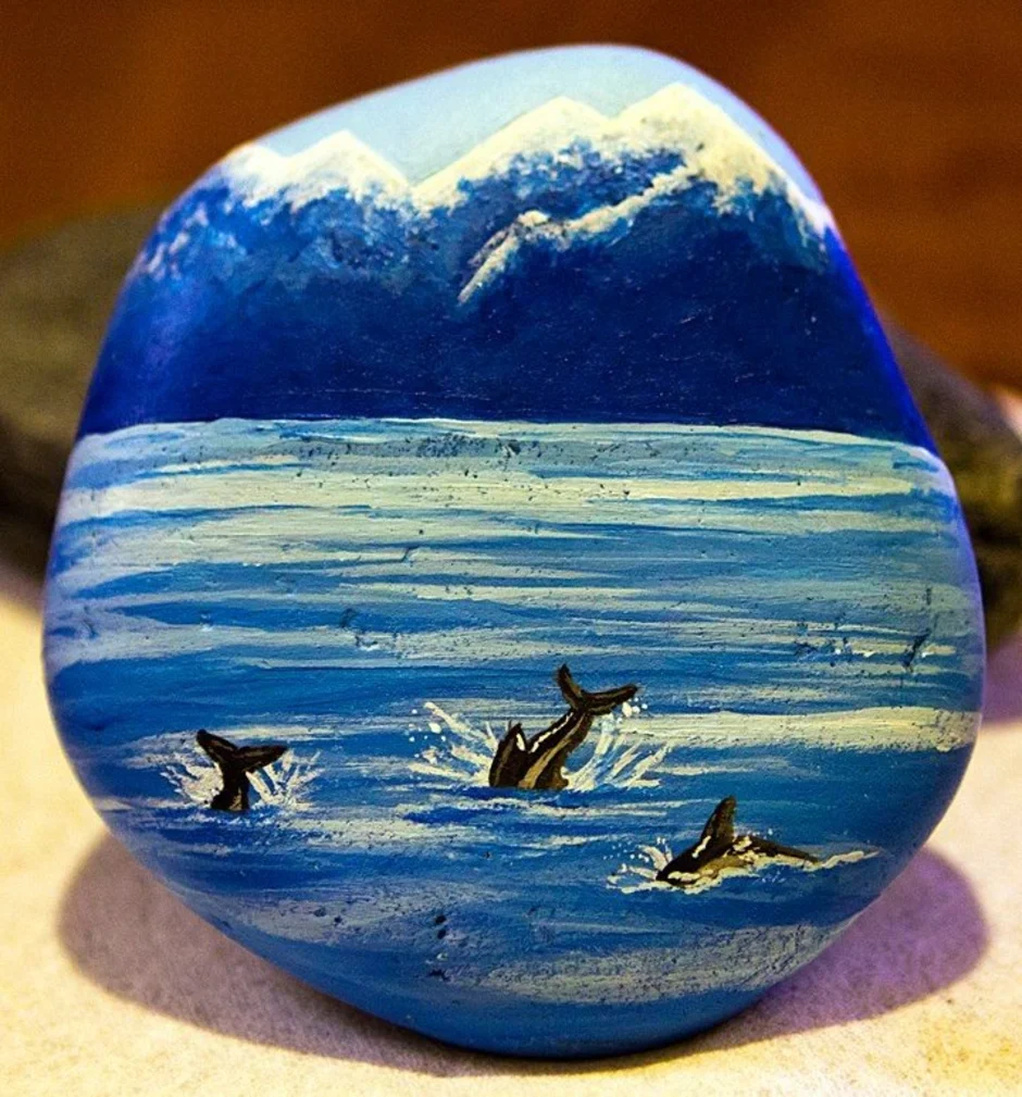 Painting stones. Пейзажи на гальке. Рисование на морских камешках. Рисование на морских камушках. Пейзаж на Камне.