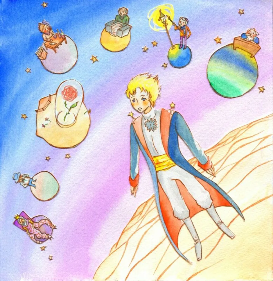 Маленький принц 5 планета. Экзюпери маленький принц Планета. Планеты из сказки Экзюпери маленький принц. 6 Планет маленький принц. Планета из сказки маленький принц.