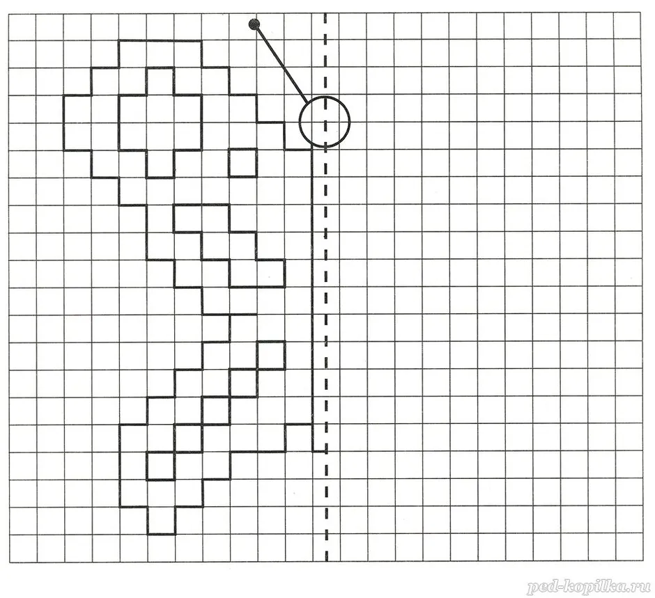 Дорисуй картинку для детей 5 6 лет по клеточкам