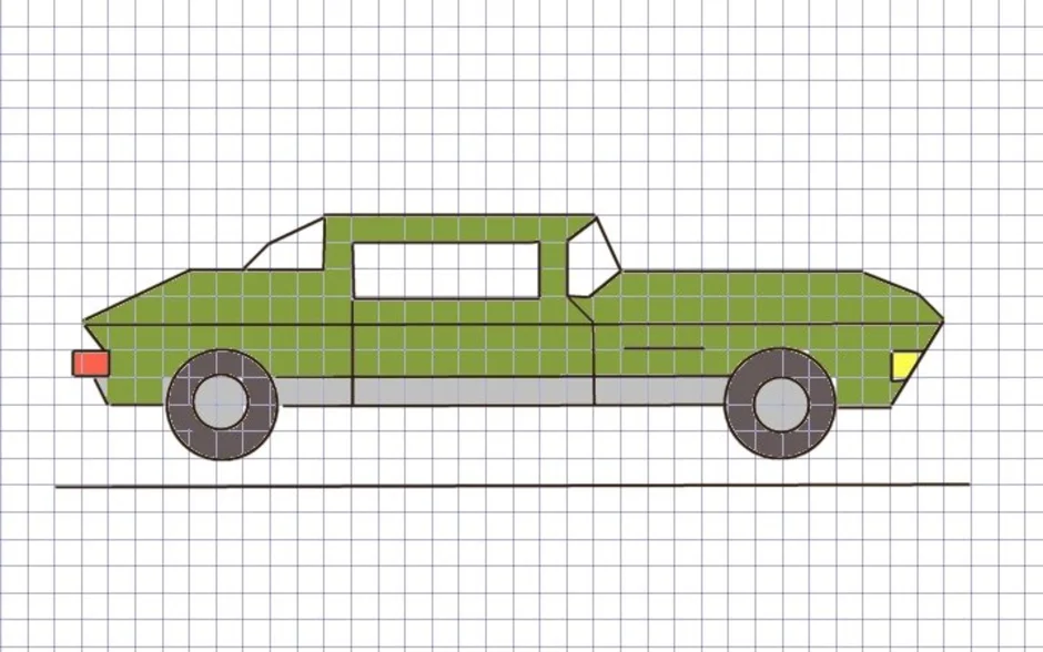 Как рисовать машину по клеточкам