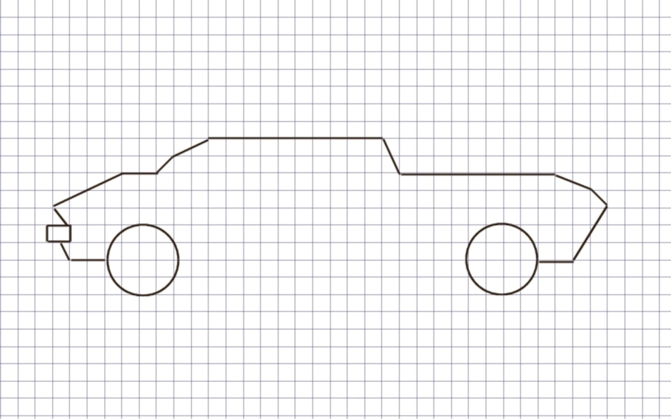 Автомобиль рисунок по клеточкам