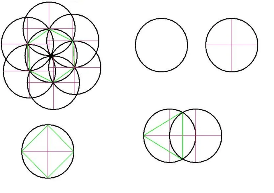 Рисунок из 5 кругов. Построение шестигранник из окружности. Геометрический рисунок с помощью циркуля. Пошаговый рисунок окружности. Красивые рисунки циркулем поэтапно.