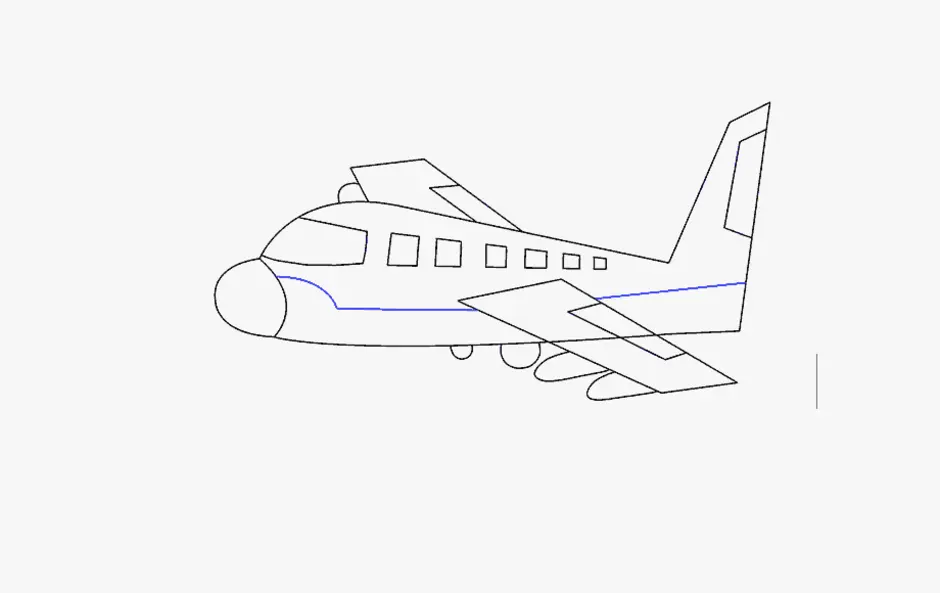 Рисунок самолета карандашом для детей 1 класса